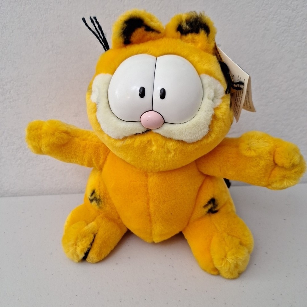 Vintage 1978 PAWS, Toys R' Us Tag, Garfield The Cat Plush Fine Toys‎ Korea NWT